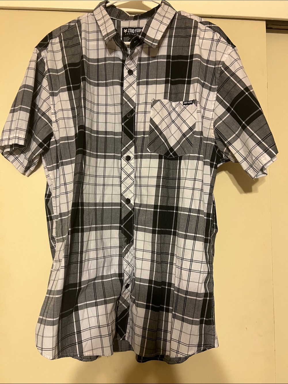 Zoo York Gray and White Plaid Button-Down Shirt